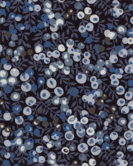 LIBERTY OF LONDON - WILTSHIRE B Dark Grey & Blue 100% Cotton Tana Lawn, Per Half-Meter. CANADIAN SHOP. LIBERTY IN CANADA