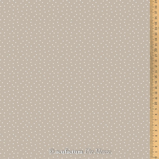 ACUFACTUM Basics, Dots in Taupe White - ELEGANTE VIRGULE CANADA, Acufactum Fabrics
