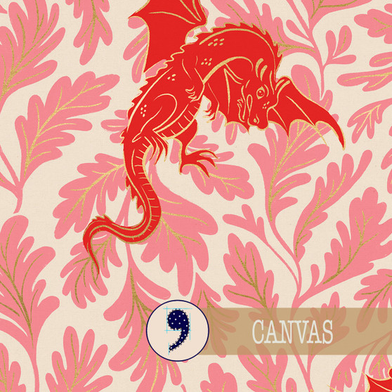 RUBY STAR SOCIETY, FIREGLOW by Sarah Watts, Dragon Lair in Natural Metallic, CANVAS (Cotton/Linen) - ELEGANTE VIRGULE CANADA, Fire Glow