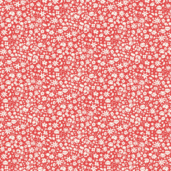 LIBERTY FABRICS, CARNABY COLLECTION Retro Indigo - Bloomsbury Silhouette B Red - by the half-meter - ELEGANTE VIRGULE CANADA, Canadian Quilting Shop - Liberty of London, Quilting Cotton