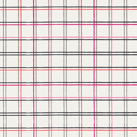 AGF ART GALLERY FABRICS PLAYING POP, Plaid Beat Sparkling - by the half-meter, ELEGANTE VIRGULE, Canadian Fabric Shop, Quilting Cotton