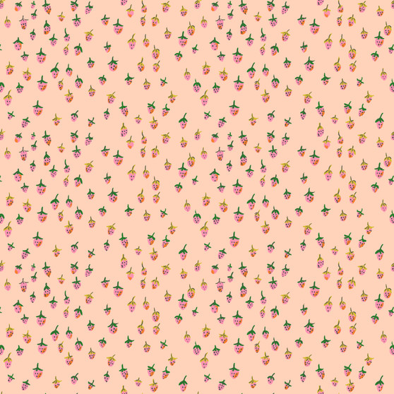 WINDHAM FABRICS, HEATHER ROSS Favorites, Field Strawberries in Blush - ELEGANTE VIRGULE CANADA