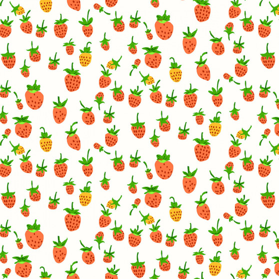 WINDHAM FABRICS, HEATHER ROSS Studio Edit, Strawberries in White - ELEGANTE VIRGULE CANADA