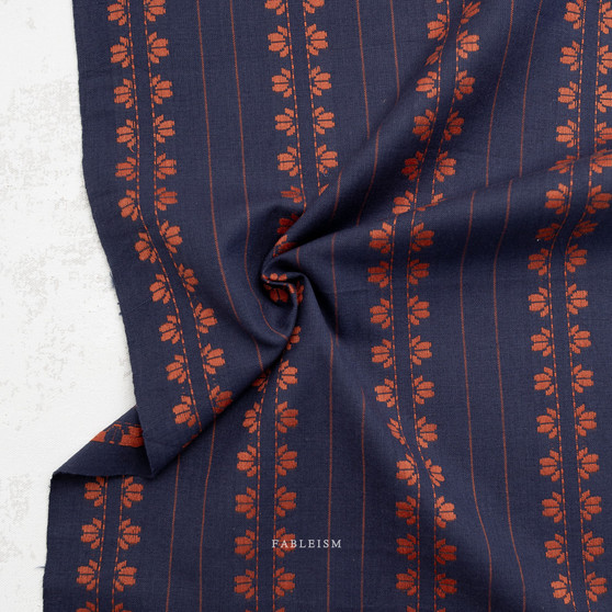 FABLEISM, Fine and Dandy, Deco Stripe in Navy/Spice - ELEGANTE VIRGULE CANADA