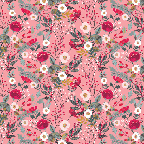 ART GALLERY FABRICS - AGF ADVENTALE, Merriment Flora in Pink - ELEGANTE VIRGULE CANADA