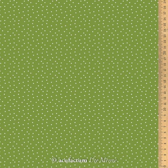 ACUFACTUM Basics, Pois vert olive et blanc - ELEGANTE VIRGULE CANADA, Tissus Acufactum