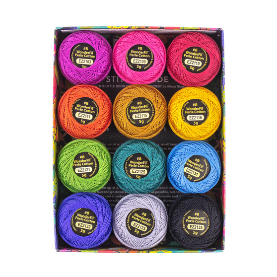 WONDERFIL ALISON GLASS, Eleganza™ 8wt, Perle Cotton Thread Box FAUNA (Pack of 12) - Wonderfil Specialty Thread, Elegante Virgule Canada