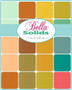 MODA Fabrics, POPCORN Bella Solids, Charm Pack 42 pcs 5" x 5" (12,5 x 12,5 cm) - ELEGANTE VIRGULE CANADA