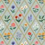 RIFLE PAPER CO, Garden Club, Étude de jardin en bleu métallisé - au demi-mètre