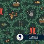 RIFLE PAPER CO Fabrics, Garden Club, Main in Evergreen CANVAS (Cotton/Linen) - Elegante Virgule Canada