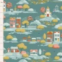 TILDA VILLAGE LIFE Blenders, Village Teal - by the half-meter