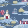 TILDA VILLAGE LIFE Blenders, Village Blue - by the half-meter