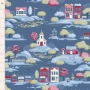 TILDA VILLAGE LIFE Blenders, Village Blue - by the half-meter