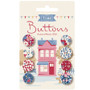 TILDA VILLAGE LIFE, Winter Buttons  0,63" and  0,55" (14 & 16mm) - Set of 8 Buttons