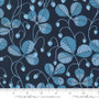 MODA, LOVE LETTER by Lizzy House, Strawberry Vines in Peacoat Dark Blue - ELEGANTE VIRGULE CANADA