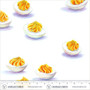 HEATHER ROSS Market, Deviled Eggs in White - by the half-meter