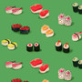 HEATHER ROSS Market, Sushi in Green - by the half-meter