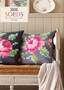TILDA Wild Rose Embroidery Pillow Kit in DARK GRANITE - ELEGANTE VIRGULE CANADA