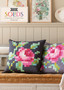 TILDA Garden Rose Embroidery Pillow Kit in CHARCOAL - ELEGANTE VIRGULE CANADA