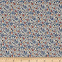 LIBERTY FABRICS, LE TEMPS VIENDRA C Blue 100% Cotton Tana Lawn, Per Half-Meter - Elegante Virgule Canada, Canadian Quilt Gift Shop