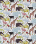 LIBERTY OF LONDON - QUEUE FOR THE ZOO F in Cream & Green, 100% Cotton Tana Lawn, Per Half-Meter - ELEGANTE VIRGULE CANADA, Canadian Fabric Gift Quilt Shop