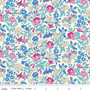 LIBERTY QUILTING, FLOWER SHOW Midnight Garden, Mamie E in Pink and Blue - ELEGANTE VIRGULE CANADA, Canadian Fabric Quilt Shop, Quilting Cotton