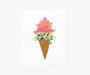 Ice Cream Cone - RIFLE PAPER CO, Art Print 8" x 10" - ELEGANTE VIRGULE CANADA, Canadian Gift, Fabric and Quilt Shop.