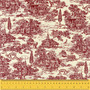 HENRY GLASS 108" FARMHOUSE by Kim Diehl, Wide Back Red on Cream, by the 1/2m - ELEGANTE VIRGULE CANADA, Canadian Fabric Quilt Shop, Quilting Cotton, Christmas Fabrics