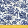 HENRY GLASS 108" FARMHOUSE by Kim Diehl, Wide Back Navy Blue Toile on Cream, by the 1/2m - ELEGANTE VIRGULE CANADA, Canadian Fabric Quilt Shop, Quilting Cotton, Christmas Fabrics