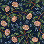 RIFLE PAPER CO, WILDWOOD Peonies in Navy Blue, 100% Canvas Cotton -  ELEGANTE VIRGULE CANADA, CANADIAN FABRIC SHOP, QUILTING SHOP