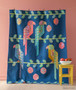TILDA BLOOMSVILLE , Mango Garden Quilt KIT in Night blue - Elegante Virgule Canada, Canadian Fabric Quilt Shop, Montreal, Quebec, Quilting Cotton