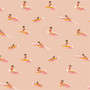 HEATHER ROSS Malibu,  Tiny Surfers in Peach - ELEGANTE VIRGULE CANADA, CANADIAN FABRIC SHOP, Quilting Cotton