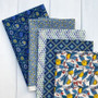 LIBERTY OF LONDON Quilting cotton, Manor Tile X in Navy, ELEGANTE VIRGULE