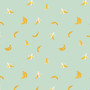 RIFLE PAPER CO, ORCHARD, Bananas in Mint Metallic - ELEGANTE VIRGULE CANADA, Canadian Fabric Quilt Shop, Quilting Cotton