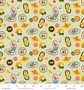 RIFLE PAPER CO, ORCHARD, Fruit Stickers in Khaki - ELEGANTE VIRGULE CANADA, Canadian Fabric Quilt Shop, Quilting Cotton
