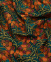 LIBERTY OF LONDON Quilting cotton, Dianthus Dreams Z in Dark Green and Orange - ELEGANTE VIRGULE CANADA, Canadian Quilt Shop, Quilting cotton