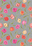 LEWIS & IRENE, TULIP FIELDS, Tulips on Grey - by the half-meter, ELEGANTE VIRGULE CANADA, Canadian Quilt Fabric Shop, Quilting Cotton