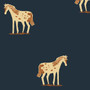 WINDHAM FABRICS - Heather Ross, MEADOWS Wild Ponies in Ink WIDEBACK 108" - ELEGANTE VIRGULE CANADA