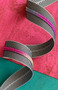 SASSAFRAS LANE DESIGNS, Black Stripe Zipper Tape with Rainbow teeth - Sold by the yard (91 cm) - ELEGANTE VIRGULE CANADA
