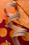 SASSAFRAS LANE DESIGNS, Orange Stripe Zipper Tape with Nickel teeth - Sold by the yard (91 cm) - ELEGANTE VIRGULE CANADA