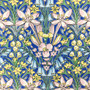 LIBERTY OF LONDON - FLOWER SHOW, Quilting cotton, Adlington Hall  A in Blue, Yellow and Pink - ELEGANTE VIRGULE CANADA, Canadian Quilt Shop, Quilting cotton