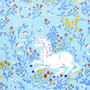 WINDHAM FABRICS, HEATHER ROSS 20th Anniversary, Unicorn in Blue - ELEGANTE VIRGULE CANADA