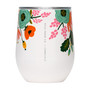 Lively Floral Cream - RIFLE PAPER CO X CORKCICLE, 12 oz. Stemless Wine Cup - ELEGANTE VIRGULE CANADA, Canadian Gift, Fabric and Quilt Shop. Bottle, Thermos