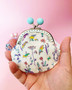 Light Blue Purse Bauble Sew-in Clasp 3" × 2 ¼" (7.6 x 5.7 cm) - ELEGANTE VIRGULE CANADA