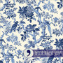 WINDHAM Fabrics - Williamsburg Blue Byrd, in Porcelain Blue WIDEBACK 108" - ELEGANTE VIRGULE CANADA