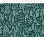RIFLE PAPER CO CAMONT, Menagerie Silhouette in Emerald - by the half-meter - Elegante Virgule Canada, Canadian Fabric Online Shop, Quilt Shop, Quilting Cotton