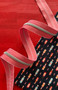 SASSAFRAS LANE DESIGNS, Red Stripe Zipper Tape with Nickel teeth - Sold by the yard (91 cm) - ELEGANTE VIRGULE CANADA