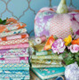 TILDA HARVEST,  Autumn Rose ​in Green - Elegante Virgule Canada, Quilting Cotton, Canadian Quilt Shop