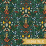 RIFLE PAPER CO HOLIDAY CLASSICS, Partridge in Evergreen Metallic - by the half-meter - by the half-meter - Elegante Virgule Canada, Canadian Fabric Quilt Shop, Quilting Cotton