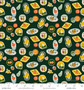 RIFLE PAPER CO, ORCHARD, Fruit Stickers in Hunter - ELEGANTE VIRGULE CANADA, Canadian Fabric Quilt Shop, Quilting Cotton